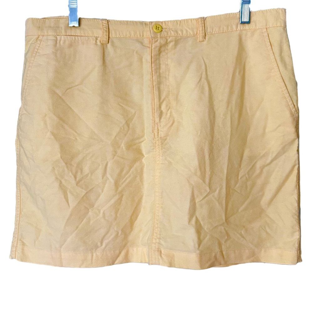 Ralph Lauren Sport 100% Cotton Skirt Yellow Pockets Large Golf Tennis 17.5”